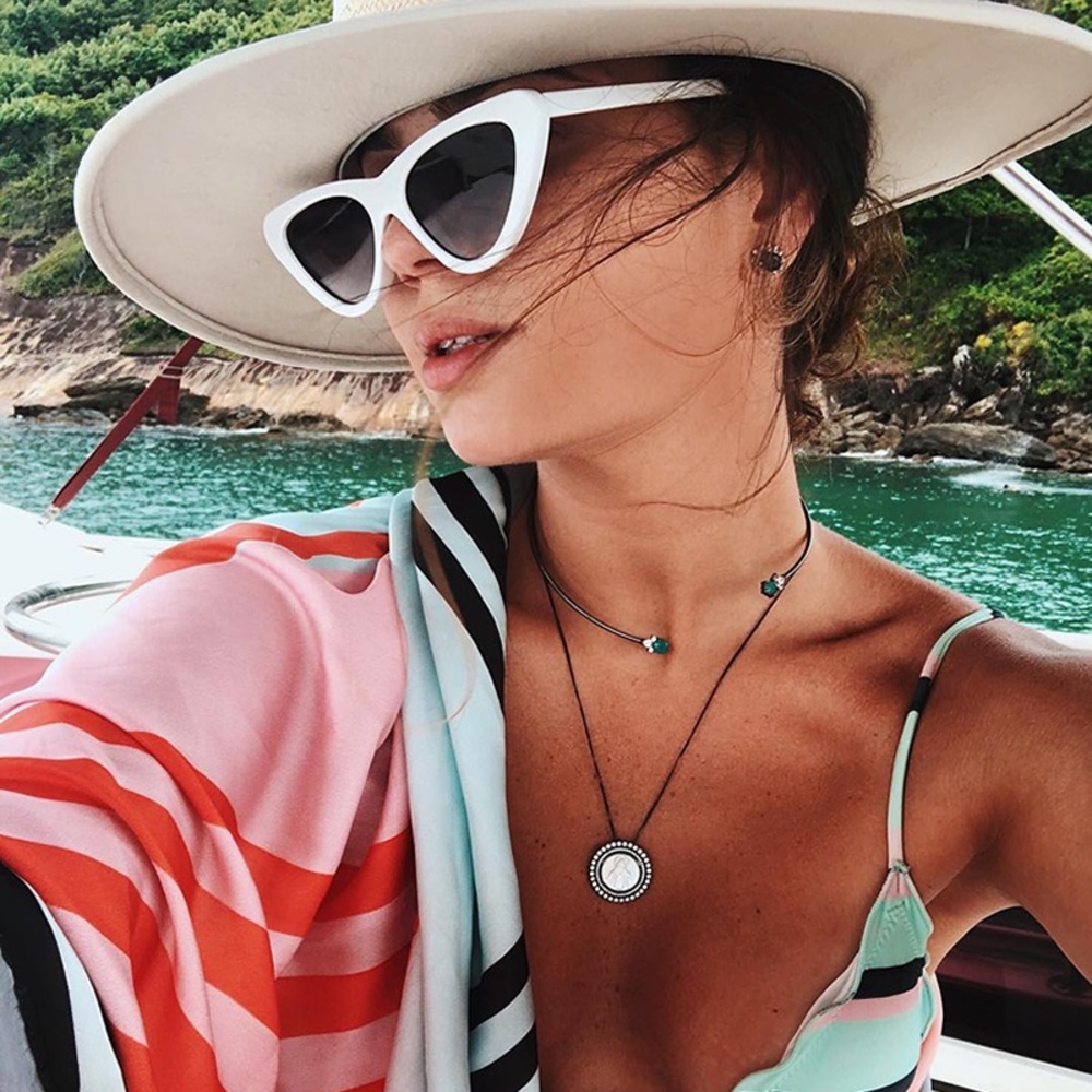 Trendy White Cat Eye Sunglasses